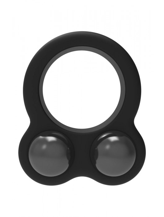 Черное эрекционное кольцо с утяжелителями Cockring Dual Weight - Dream Toys - в Коломне купить с доставкой