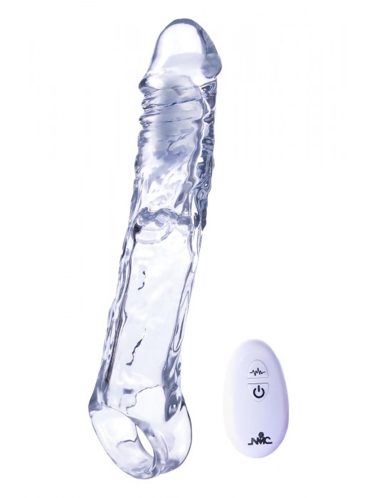 Прозрачная насадка-удлинитель Length Enhancer With Bullet с подхватом - 22,3 см. - NMC - в Коломне купить с доставкой