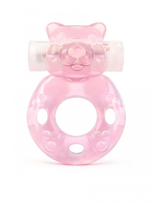 Розовое эрекционное виброкольцо в форме мишки - 1137 - в Коломне купить с доставкой