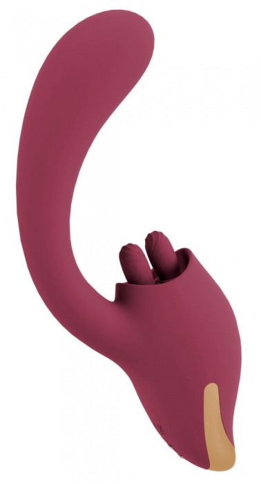 Малиновый вибратор с подвижными язычками 2 Function Vibrator - 20,6 см. - Orion