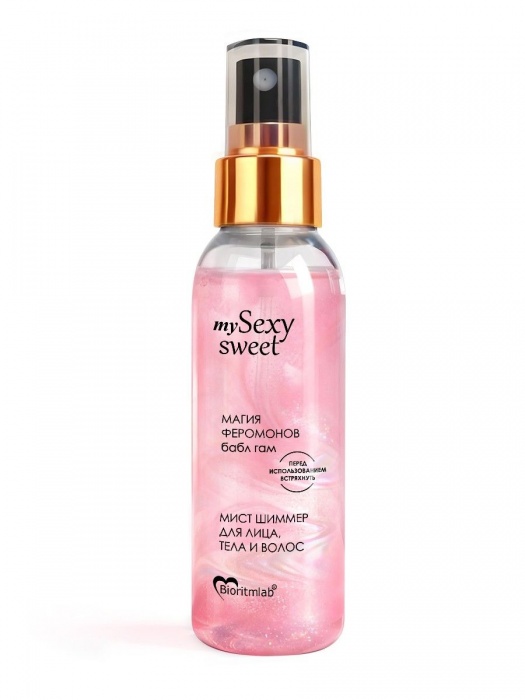 Мист для лица, тела и волос Sexy Sweet с ароматом бабл-гам, шиммером и феромонами - 95 мл. -  - Магазин феромонов в Коломне