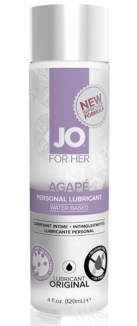 Женский лубрикант на водной основе JO AGAPE LUBRICANT ORIGINAL - 120 мл. - System JO - купить с доставкой в Коломне