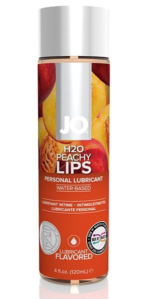 Лубрикант на водной основе с ароматом персика JO Flavored Peachy Lips - 120 мл. - System JO - купить с доставкой в Коломне