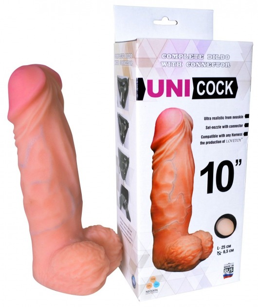 Фаллическая насадка Харнесс UNICOCK 10  - 25 см. - LOVETOY (А-Полимер) - купить с доставкой в Коломне