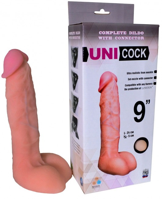 Фаллическая насадка Харнесс UNICOCK 9  - 24 см. - LOVETOY (А-Полимер) - купить с доставкой в Коломне