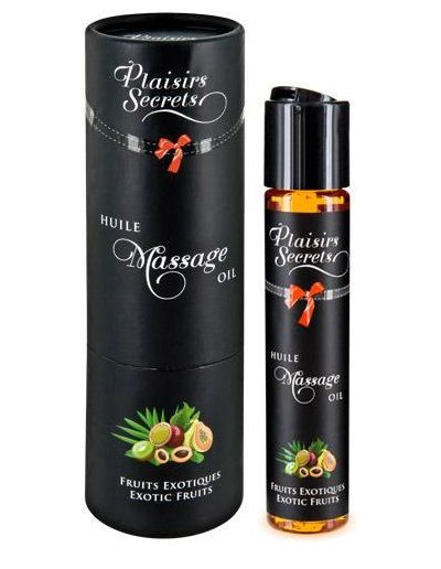 Массажное масло с ароматом экзотических фруктов Huile de Massage Gourmande Fruits Exotiques - 59 мл. - Plaisir Secret - купить с доставкой в Коломне