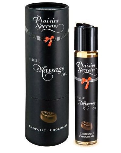 Массажное масло с ароматом шоколада Huile de Massage Gourmande Chocolat - 59 мл. - Plaisir Secret - купить с доставкой в Коломне