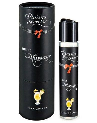 Массажное масло с ароматом пина колады Huile de Massage Gourmande Pina Colada - 59 мл. - Plaisir Secret - купить с доставкой в Коломне