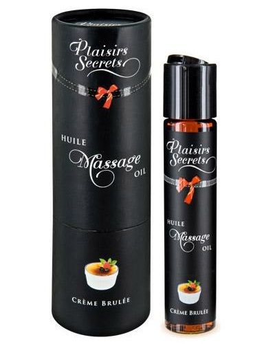 Массажное масло с ароматом крем брюле Huile de Massage Gourmande Creme Brulée - 59 мл. - Plaisir Secret - купить с доставкой в Коломне