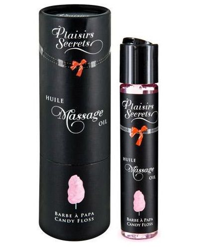 Массажное масло с ароматом сладкой ваты Huile de Massage Gourmande Barbe à Papa - 59 мл. - Plaisir Secret - купить с доставкой в Коломне