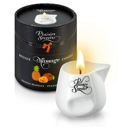 Массажная свеча с ароматом манго и ананаса Bougie de Massage Ananas Mangue - 80 мл. - Plaisir Secret - купить с доставкой в Коломне
