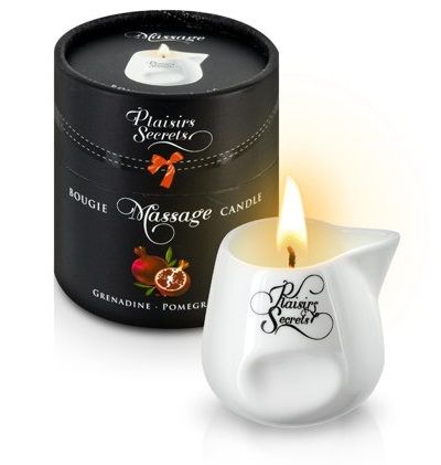 Массажная свеча с ароматом граната Bougie de Massage Gourmande Grenadine - 80 мл. - Plaisir Secret - купить с доставкой в Коломне