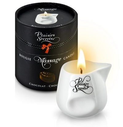 Массажная свеча с ароматом шоколада Bougie de Massage Gourmande Chocolat - 80 мл. - Plaisir Secret - купить с доставкой в Коломне
