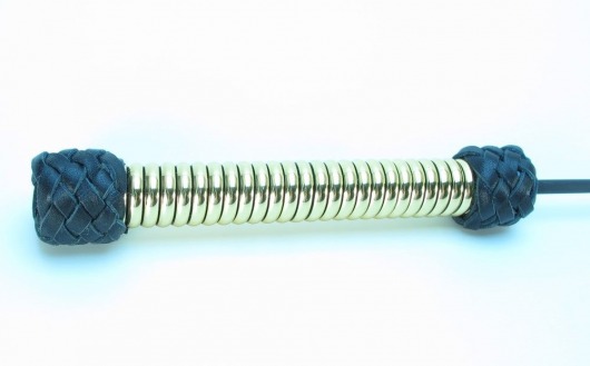 Чёрный королевский стек с золотистой рукоятью - 76 см. - БДСМ Арсенал - купить с доставкой в Коломне