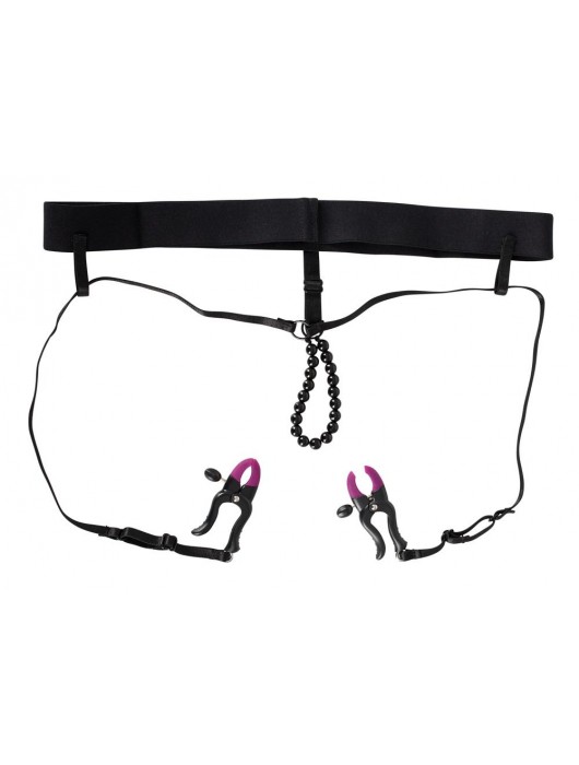 Трусики с зажимами для половых губ и бусинками для массажа промежности - Orion - купить с доставкой в Коломне