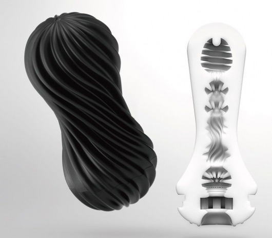 Мастурбатор FLEX Rocky Black с плотным рельефом - Tenga - в Коломне купить с доставкой