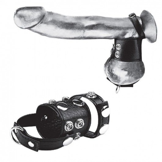 Утяжка на пенис и мошонку Cock Ring With 1.5  Ball Stretcher And Optional Weight Ring - BlueLine - купить с доставкой в Коломне