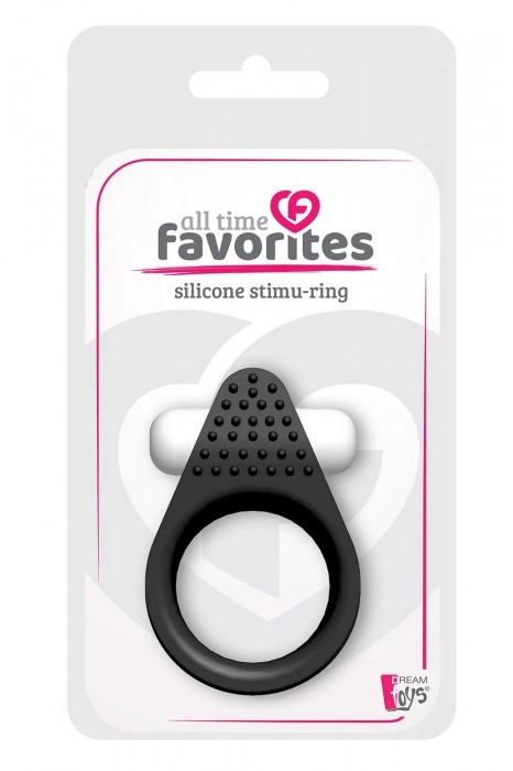 Чёрное эрекционное кольцо LIT-UP SILICONE STIMU RING 1 BLACK - Dream Toys - в Коломне купить с доставкой