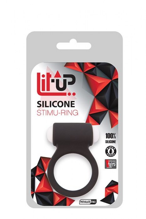 Чёрное эрекционное виброкольцо LIT-UP SILICONE STIMU RING 3 BLACK - Dream Toys - в Коломне купить с доставкой