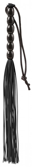 Чёрная мини-плеть из резины Rubber Mini Whip - 22 см. - Blush Novelties - купить с доставкой в Коломне