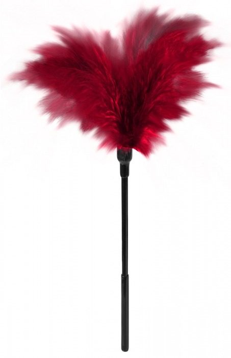 Пластиковая метелочка с красными пёрышками Small Feather Tickler - 32 см. - Blush Novelties - купить с доставкой в Коломне