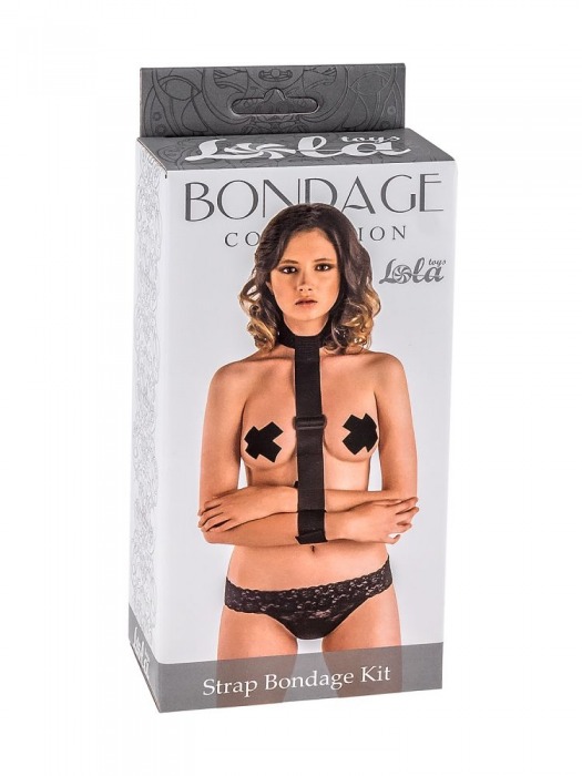 Ошейник с длинной лентой и наручниками Strap Bondage Kit Plus Size - Lola Games - купить с доставкой в Коломне