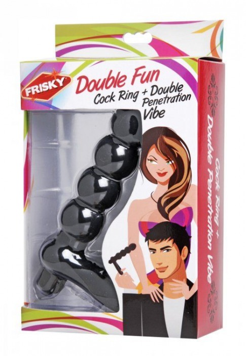 Насадка для двойного проникновения Double Fun Cock Ring with Double Penetration Vibe - XR Brands - в Коломне купить с доставкой