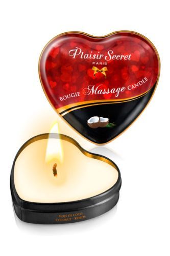 Массажная свеча с ароматом кокоса Bougie Massage Candle - 35 мл. - Plaisir Secret - купить с доставкой в Коломне