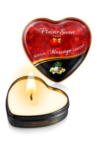 Массажная свеча с ароматом экзотических фруктов Bougie Massage Candle - 35 мл. - Plaisir Secret - купить с доставкой в Коломне