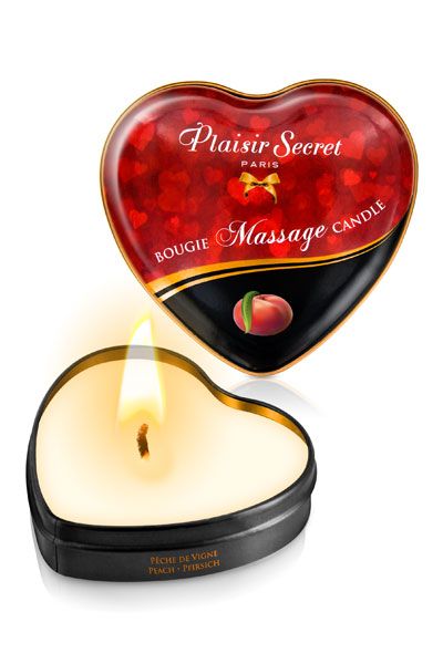 Массажная свеча с ароматом персика Bougie Massage Candle - 35 мл. - Plaisir Secret - купить с доставкой в Коломне