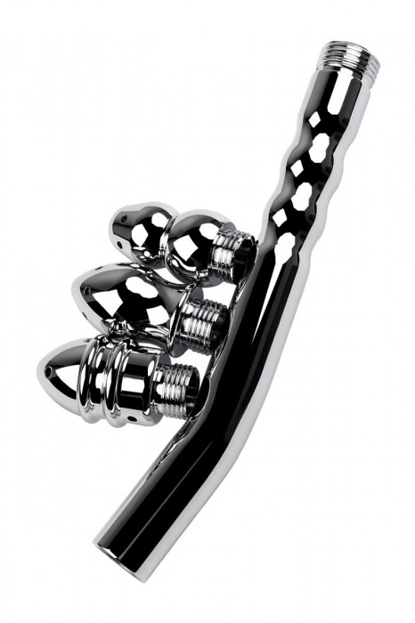 Металлический анальный душ с тремя насадками - ToyFa - купить с доставкой в Коломне