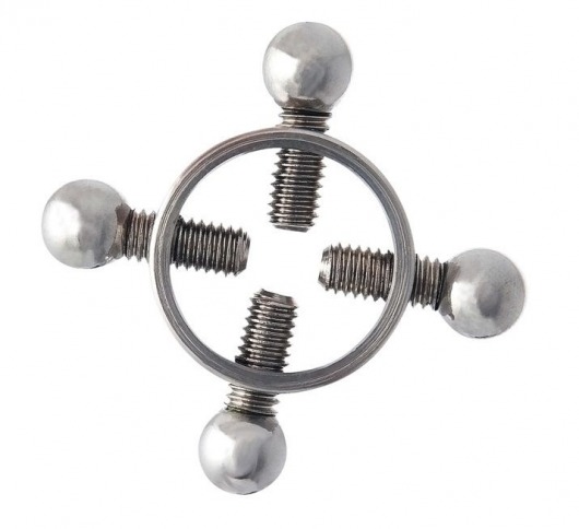 Серебристые зажимы для сосков на винтах - ToyFa - купить с доставкой в Коломне