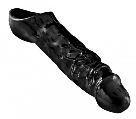 Чёрная увеличивающая насадка на член Mamba Cock Sheath Packaged - 16,5 см. - XR Brands - в Коломне купить с доставкой