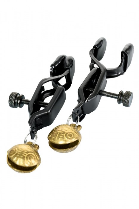 Черно-золотистые зажимы для сосков TOYFA Theatre - ToyFa - купить с доставкой в Коломне