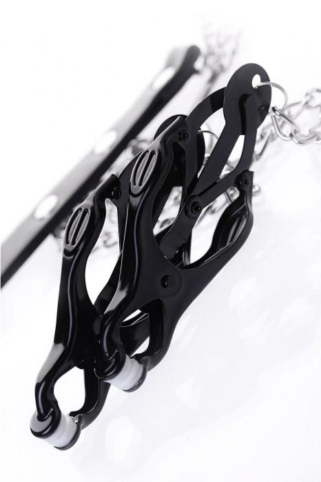 Черно-серебристые зажимы для сосков с кольцом для пениса TOYFA Metal - ToyFa - купить с доставкой в Коломне