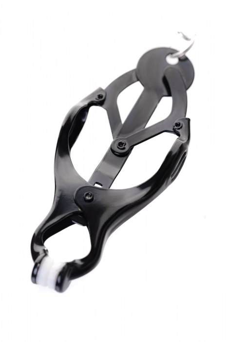 Черно-серебристые зажимы для сосков с кольцом для пениса TOYFA Metal - ToyFa - купить с доставкой в Коломне