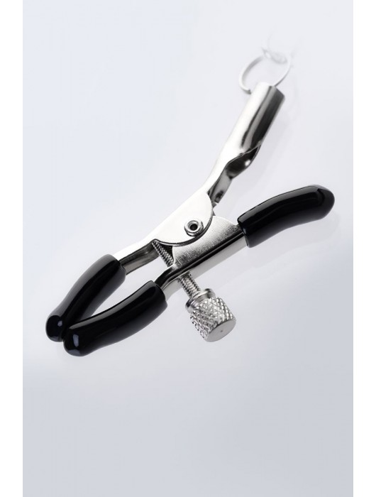 Серебристо-чёрные зажимы для сосков с кольцом для пениса TOYFA Metal - ToyFa - купить с доставкой в Коломне