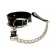 Черный ошейник с поводком из эко-кожи - БДСМ Арсенал - купить с доставкой в Коломне Черный ошейник с поводком из эко-кожи - БДСМ Арсенал - купить с доставкой в Коломне